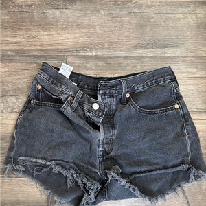 Women's Levi 501 Black Denim Shorts